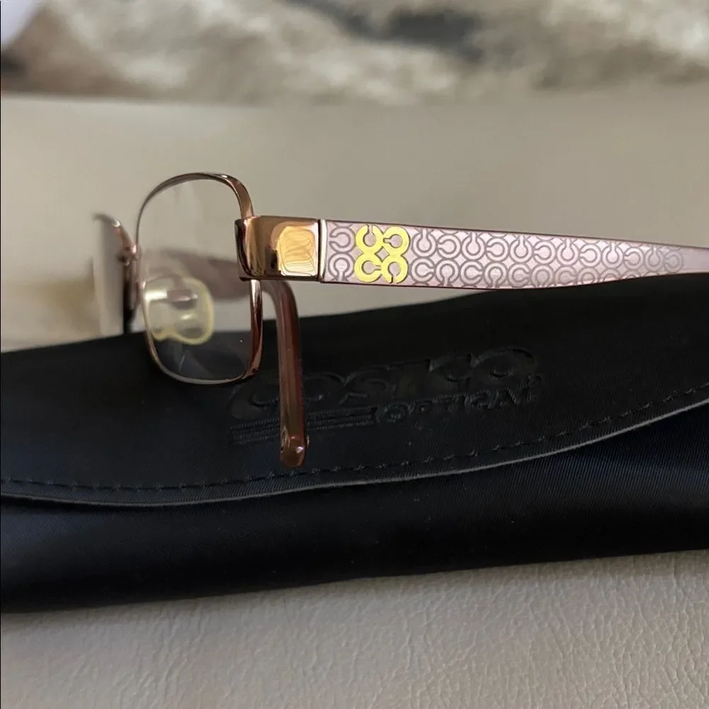 Coach Eyeglasses Frames LOUISE 1009 TAN Brown Square Full Rim Cat Eye 52-15-135